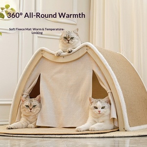 Maison-griffoir pour chat, tente pour animaux de compagnie, <span class=keywords><strong>lit</strong></span>-caverne confortable pour chats, nid semi-fermé pour animaux de compagnie, pour petits, moyens et grands chats - Product Image 2