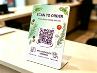 Carte de table NFC personnalisée avec code QR pour commander, menu de restaurant, commande par NFC pour café, bistrot, hôtel