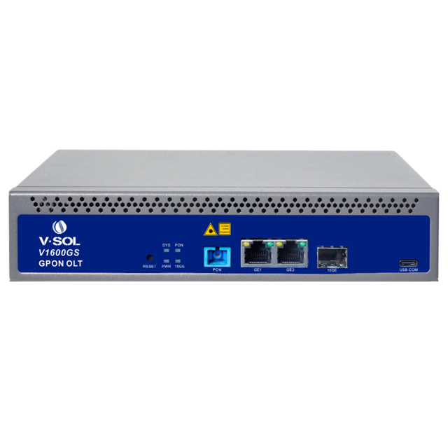 Mini Single 1 Port GPON OLT, VSOL Fiber Device 2.5Gbps Compact OLT for POL & FTTH Networking