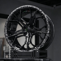 Nouvelles jantes en alliage d'aluminium forgé 2 pièces, à profil profond et concave, 5x112/114.3/120, noires, compatibles avec Mercedes, Audi, pour jantes sur mesure