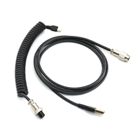 Alta calidad de una sola manga GX12 Aviator Mini Micro Sprial en espiral Tipo-C Cable USB para teclado mecánico