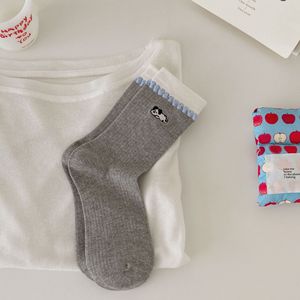 Calcetines casuales de algodón puro, unisex, con estampado floral pequeño, <span class=keywords><strong>sin</strong></span> costuras, absorbentes del sudor, hasta la pantorrilla, novedad de verano. - Product Image 6