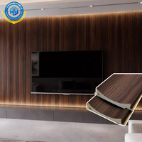 Panneau mural rainuré en WPC demi-lune 60 mm en charbon de bambou, revêtement mural moderne imperméable pour salon, usine OEM