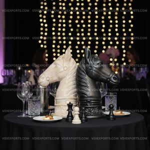 Estatuas de Cabeza de Caballo de Madera Talladas a Mano de Lujo, Piezas de Ajedrez Reales, Centros de Mesa, Busto Decorativo de Caballo con Acabado Antiguo - Product Image 2