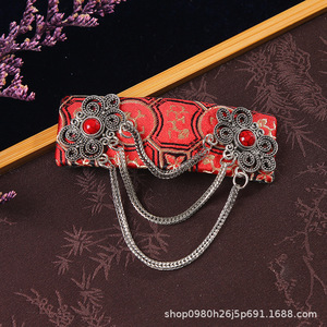Pince à cheveux style chinois « Tracing The Realm Of Fireflies » avec motif de quatrain, pince BB artistique rétro pour coiffure unisexe - Product Image 5