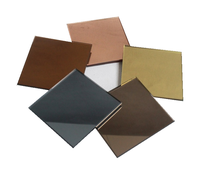 Miroir en verre de couleur moderne 3/4/5mm rose/noir/bleu/bronze/jaune plexiglas décoratif flotteur caisses en bois miroir en aluminium/