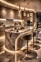 Bureau de direction contemporain en bois massif et acier inoxydable, design populaire et luxueux pour la maison et le bureau privé