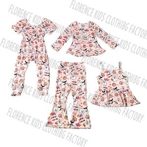 DH OEM conjuntos de ninas Halloween calabaza fantasma <span class=keywords><strong>boutique</strong></span> bebé bambú trajes niño niña conjuntos de ropa de invierno - Product Image 4