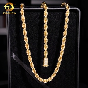 מחיר המפעל באיכות גבוהה ההיפ הופ moissanite סגר נירוסטה פלדה 6 מ "מ שרשרת חבל - Product Image 2