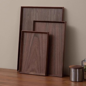 Bandeja DE SERVICIO DE MADERA Rectangular marrón con asa para desayuno decoración del hogar restaurante Hotel fabricante y proveedor de India - Product Image 1