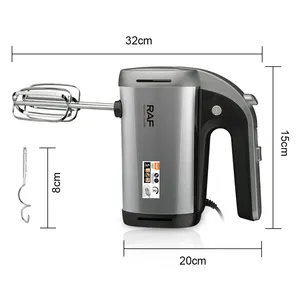RAf Hot Operate Smoothly Stainless Steel Bakery Dough Mixer Egg Beater Whisk 5 Speeds Hand Mixer Cake Electric Food Mixers