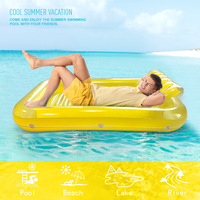 Lit flottant gonflable en PVC, matelas flottant pour bronzer au soleil en été, flotteur de piscine pour la plage et la piscine