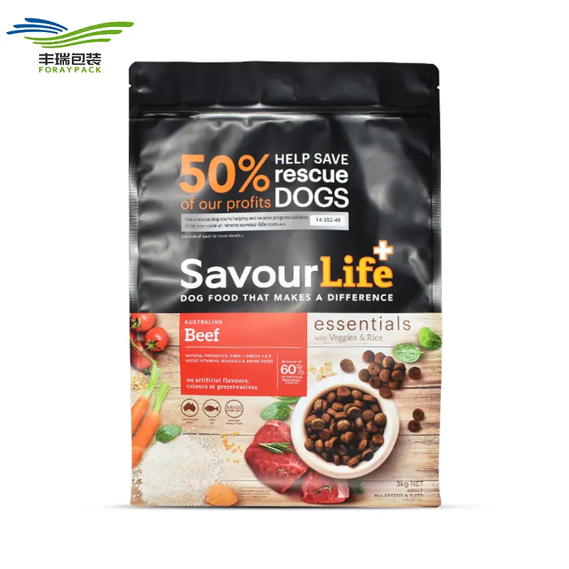 20kg再封可能環境にやさしい環境にやさしい猫の犬の食べ物のための大豆インクプラスチックポーチスタンドアップパッケージジッパーロックバッグ