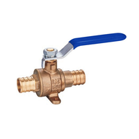 Robinet à bille en laiton forgé CW724R CW510L 1/2" 3/4" 1" PN25 à débit plein avec poignée rouge/bleue