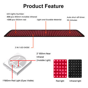 IDEATHERAPY 660nm 850nm Thérapie par la lumière rouge à main, coussin pour les pieds, 200 pièces, <span class=keywords><strong>lampe</strong></span> LED rouge 10W pour soulager les douleurs corporelles - Product Image 3