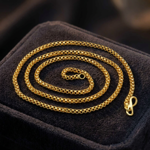 Wholesale 14K 18K 24K Micron Gold Plated Box Chain Necklace, Modern Gold Chain Design, Fashion Chains Necklaces, Box Style Chain - Product Image 3