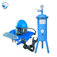 Casque de sablage avec tube de refroidissement d'air et filtre purificateur d'air respirable