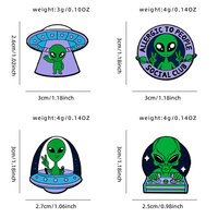 Badges en émail personnalisés en gros, design Alien UFO, fabrication directe usine, OEM ODM, stock disponible