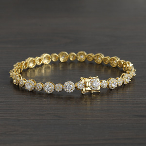 Pulsera de tenis de 7mm + 5mm, mezcla de tamaños, redonda, con circonitas completas, pulsera de moda Tanjing, collar Lijing - Product Image 3