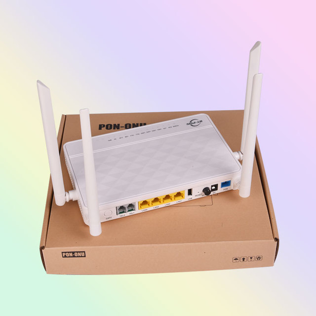 GPON XPON ONU 4GE Wireless Router Dual Band WiFi 4 Port Voice 4 LAN USB 2 VoIP RJ11 Gigabit 4 Antennas FTTH