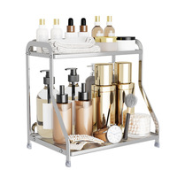 Étagère de rangement multi-niveaux moderne en métal, résistante à la rouille, peu encombrante, pour cosmétiques, articles divers, comptoir de cuisine, salle de bain, coiffeuse