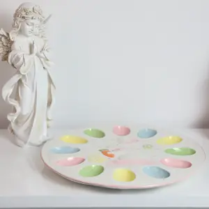 Colorati fiori per la colazione stoviglie in ceramica con graziose stampe coniglietto di pasqua cucina stoviglie per regali per la casa per bambini