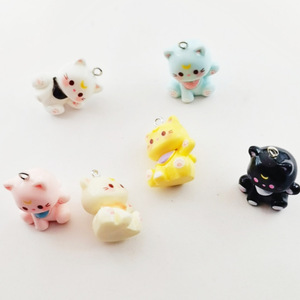 Porte-clés personnalisé en forme de chaton de dessin animé tridimensionnel, petit animal mignon, accessoires de bijoux DIY, respectueux de l'environnement - Product Image 5