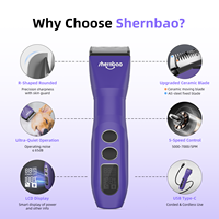 Shernbao PGC-680 5-in-1 Kabelloser Tierhaarschneider Professionelles Hunde- und Katzen-Pflegeset