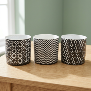 BS INTERNATIONAL American Nordic Style Classic Vintage Hand Carved Durable Three <b>Small</b> Bone Inlay Square Custom Flower Pots - Product Image 5