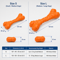 Jouet à mâcher pour chien en caoutchouc en forme d'os de fromage, interactif, durable, pour le nettoyage dentaire, disponible en 2 tailles