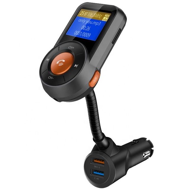 Wireless Radio Adapter Hands-Free Bluetooth Car Kit QC3.0 2.4A Dual USB BT5.0 Wireless FM Transmitter Car Mp3 Player