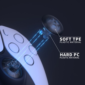 EXtremeRate Clear Black Custom EDGE <b>Sticks</b> Swappable Thumbstick Joystick for PS5 PS4 Controller - Product Image 5