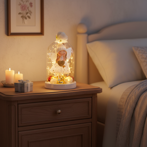 Lampe LED en verre en forme d'ange NF Lauren, lumière féerique décorative à étiquette privée, figurine d'ange, cadeau de luxe, décoration d'intérieur, lampe de nuit - Product Image 5