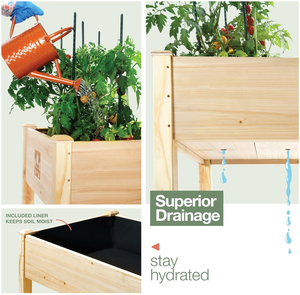 โรงงานขายส่งกระถางปลูกต้นไม้กลางแจ้งทรงสี่เหลี่ยมผืนผ้าขนาดใหญ่ 48x24x30 นิ้ว ทำจากไม้ธรรมชาติ - Product Image 4