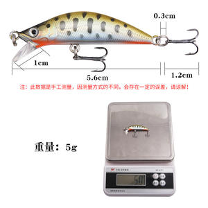 Señuelo de pesca de plástico duro XY-613, grabado con láser, 5.6cm 5g, cebo de aguas medias para pesca de lubina - Product Image 3