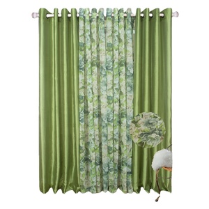Set di Tende per Casa Scontate in Offerta, Tende in Finta Seta Tinta Unita, Tende Trasparenti con Stampa Floreale - Product Image 1