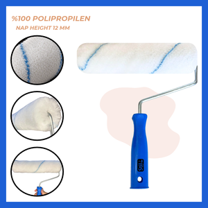 Rouleau à peinture époxy 12 mm en polypropylène pour revêtement de sol intérieur/extérieur, peintures satinées à base d'eau et de silicone - Product Image 3