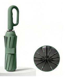 Parapluie portable à 10 baleines, nouveau design, pliage automatique en trois sections, avec poignée à boucle de verrouillage - Product Image 1