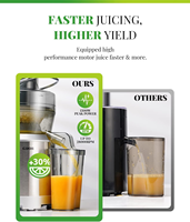Extracteur de jus portable domestique 1300W à bouche large de 3,2 pouces pour légumes et fruits, à vitesse réglable et extraction rapide