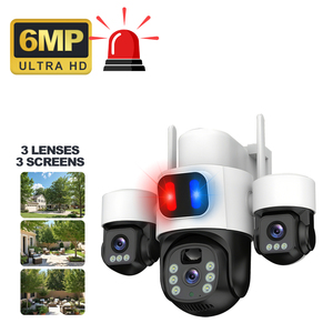 Caméra de sécurité domestique sans fil SHUZHI, CCTV, carte SIM 4G, solaire, surveillance, WiFi, caméra extérieure, WiFi <span class=keywords><strong>Camara</strong></span>, 6MP, trois objectifs, 3K - Product Image 2