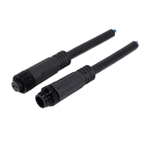 M12 Automotive-Adapter Wasserdichter IP68-Steckverbinder 2P+4 Stecker Kabel-Einbaubuchse 10A Messingkontakt PC Nylon