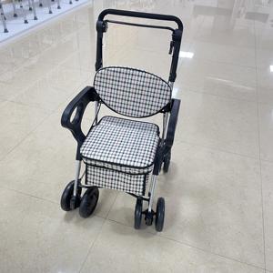 किराने की खरीदारी-वॉकर और रोलर के लिए सुविधाजनक चार पहिया फोल्डिंग बुजुर्ग ट्रॉली - Product Image 4