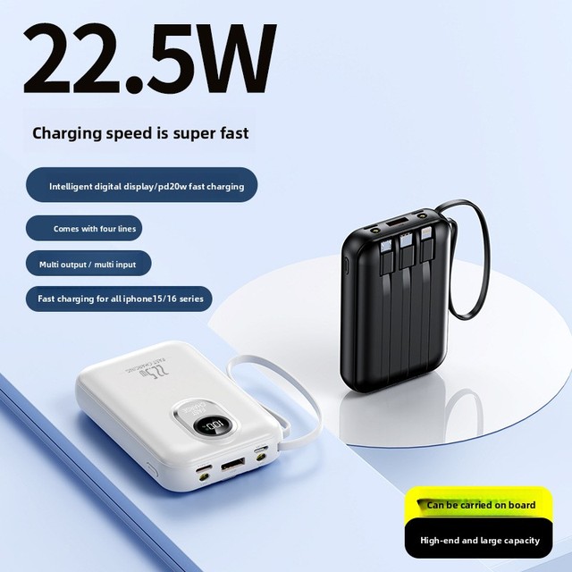 Cross-Border Best-Selling Super 22.5W PVC Material Power Bank 3C Certified 20000 MAh Large-Capacity Custom Logo