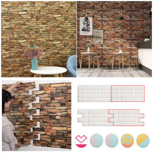 Fournisseur d'usine, panneau en mousse DIY <span class=keywords><strong>multicolore</strong></span>, autocollant mural en briques 3D XPE - Product Image 6