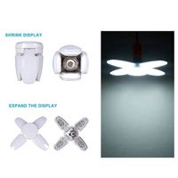 Ampoule LED Déformation Lampe LED pliante E27 Vis à quatre feuilles 4 + 1 lampe à feuilles 28W Ventilateur Lame Timing Lampe Ampoule Garage Lumière