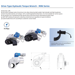 Clé dynamométrique <span class=keywords><strong>hydraulique</strong></span> MINI-3 Drive 402-4025 Nm ±3% 70 MPa, clé <span class=keywords><strong>hydraulique</strong></span> à bras avant pour boulons M24-M48 - Product Image 2