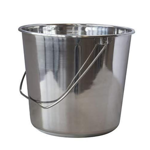 Cubo de acero inoxidable con construcción duradera, cuerpo resistente al óxido y mango ergonómico, perfecto para almacenar agua y otros utensilios de cocina. - Product Image 2