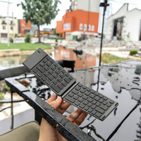 Keyboard Ergonomis Tahan Air 66-Tombol BT Isi Ulang, Ultra Tipis, Ukuran Saku, Mini, Dapat Dilipat, untuk Laptop, Tablet, PC
