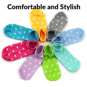 महिलाओं की लुभावनी गर्मियों के छोटे मोजे पसीने को अवशोषित करने वाले दैनिक पहनने के लोगो मुद्रित डिजाइन एक सभी फिट बैठता है - Product Image 6