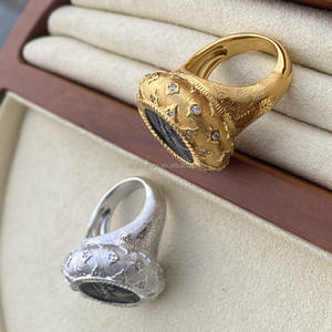 Anillo de Moneda Antigua Helios Estilo Dibujo, Plata S925, Retro, Lujo Ligero, Chapado en Oro de 18k y Rodio, con Circonita, Joyería Fina para Hombre - Product Image 1